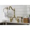 Kingston Brass KS7757TALBS Bridge Kitchen Faucet with Brass Sprayer, Brushed Brass KS7757TALBS - alternate 4